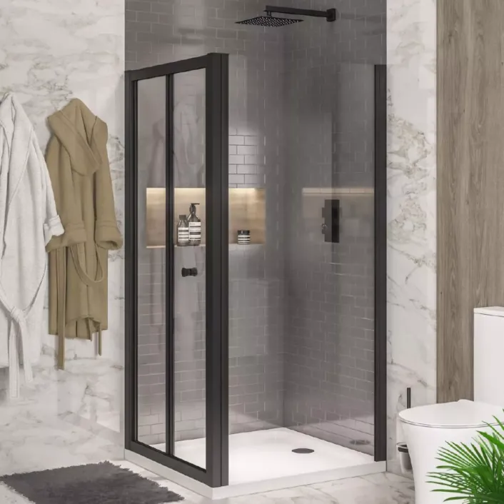Eastbrook Volente 1850 x 1000mm Side Shower Panel (6mm Thick) - Matt Black