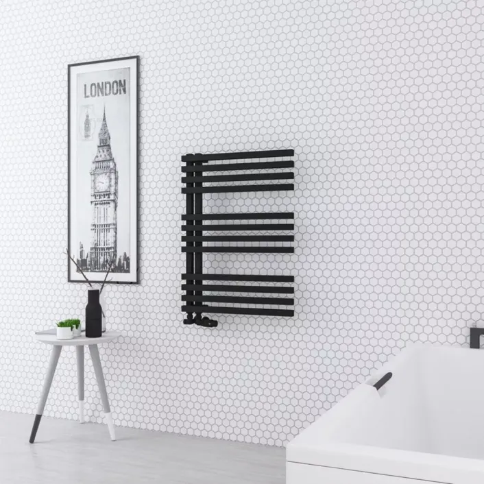 Eastbrook Reinbach 800 x 600mm Towel Rail Matt Black