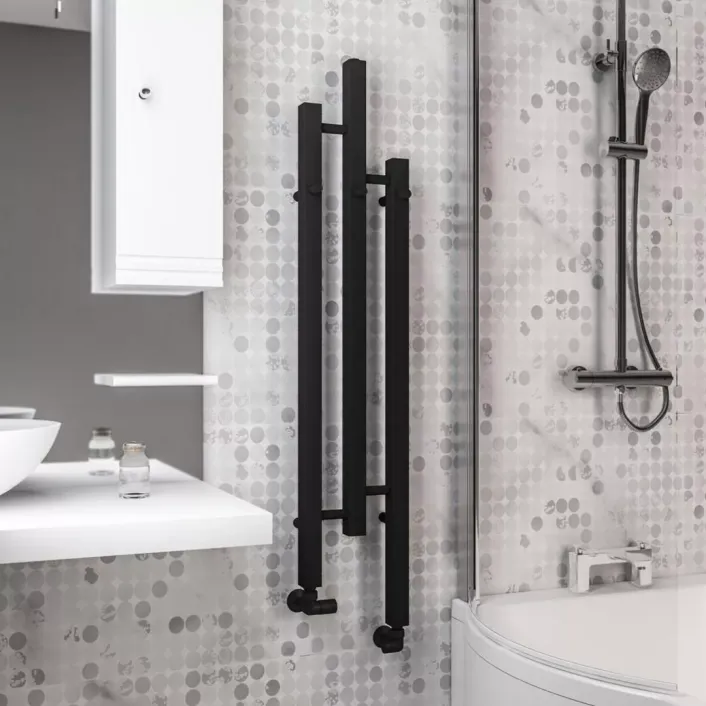 Eastbrook Conwy 1200 x 220 Radiator Matt Black
