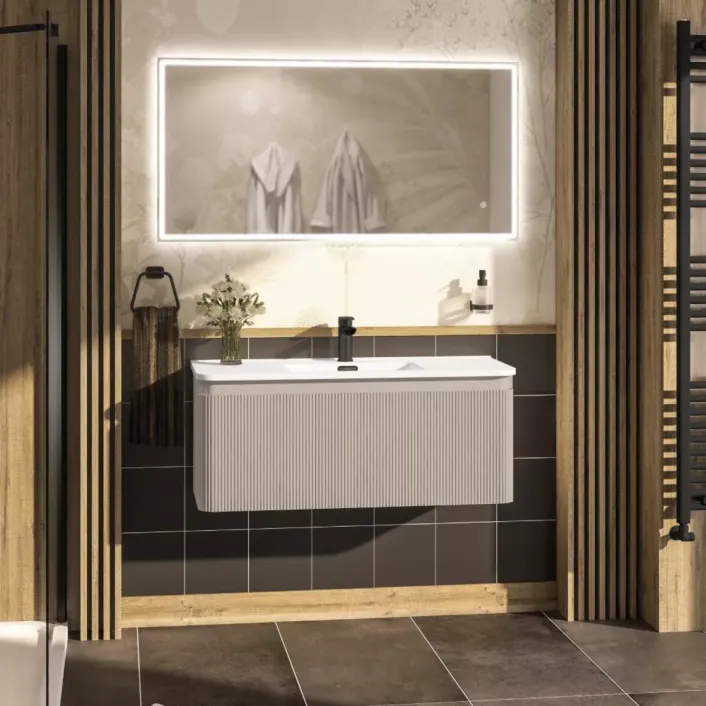 Eastbrook Belice 100cm Wall Hung Vanity Unit - Cashmere