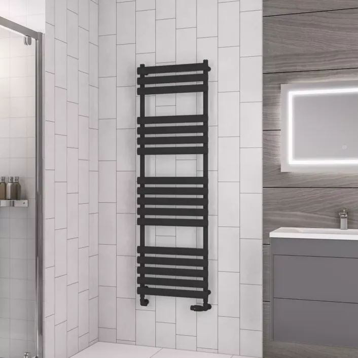 Eastbrook Tunstall 1600 x 500 Towel Rail Matt Black