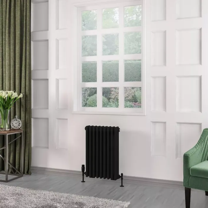 Eastbrook Rivassa 3 Column Radiator 600 x 428mm Matt Black