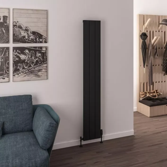 Eastbrook Rosano 1800 x 280 Aluminium Radiator Matt Black