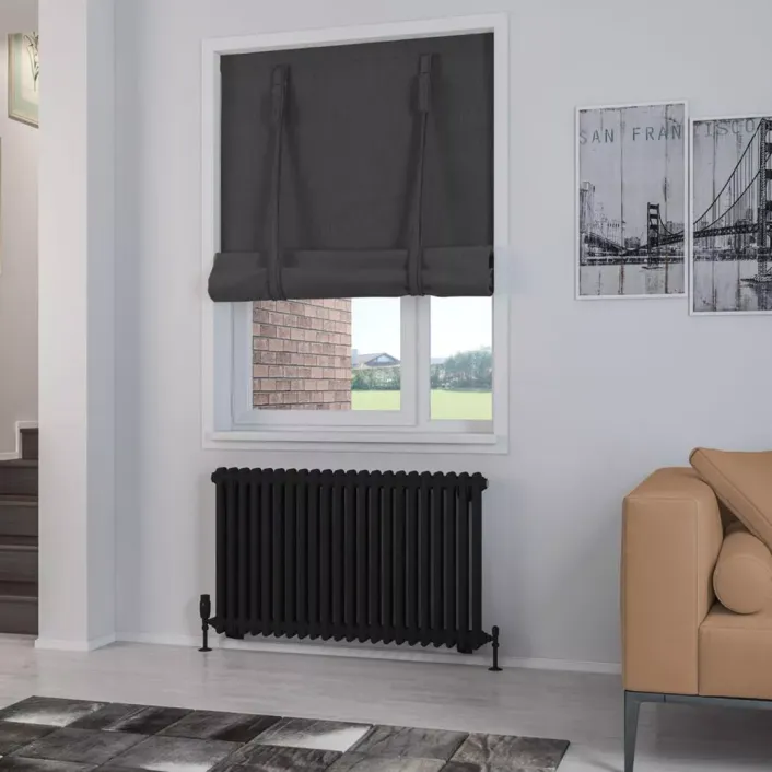 Eastbrook Rivassa 2 Column Radiator 600 x 1010mm Matt Black