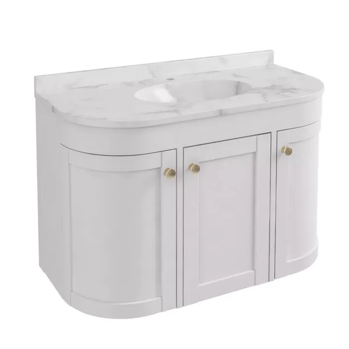 Eastbrook Hardwick 90CM 3 Door Basin Vanity Unit - Matt White