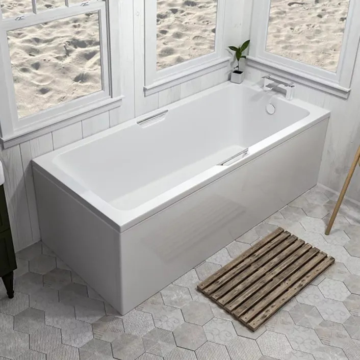 Eastbrook Portland Single Ended (SE) Twin Grip (TG) 1700 x 750 x 440mm Rectangular Beauforte Bath - White