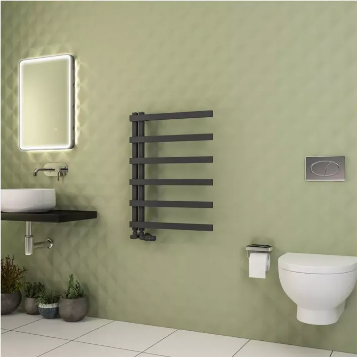 Eastbrook Platani 800 x 600mm Towel Rail Matt Anthracite