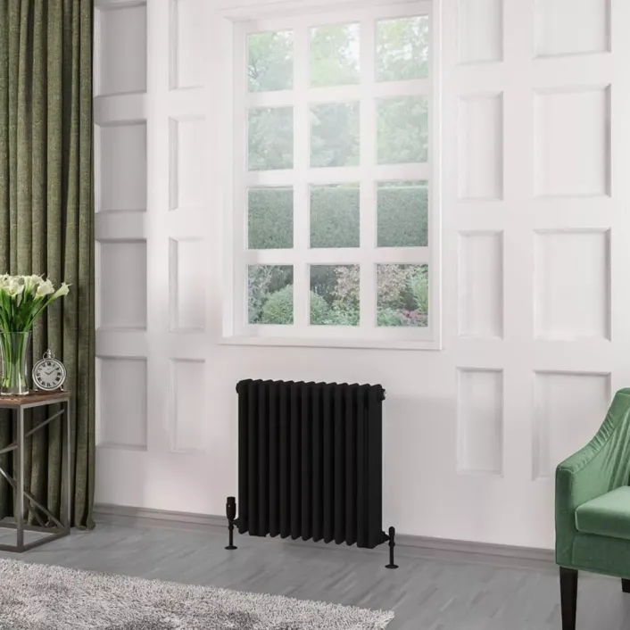 Eastbrook Rivassa 3 Column Radiator 600 x 608mm Matt Black