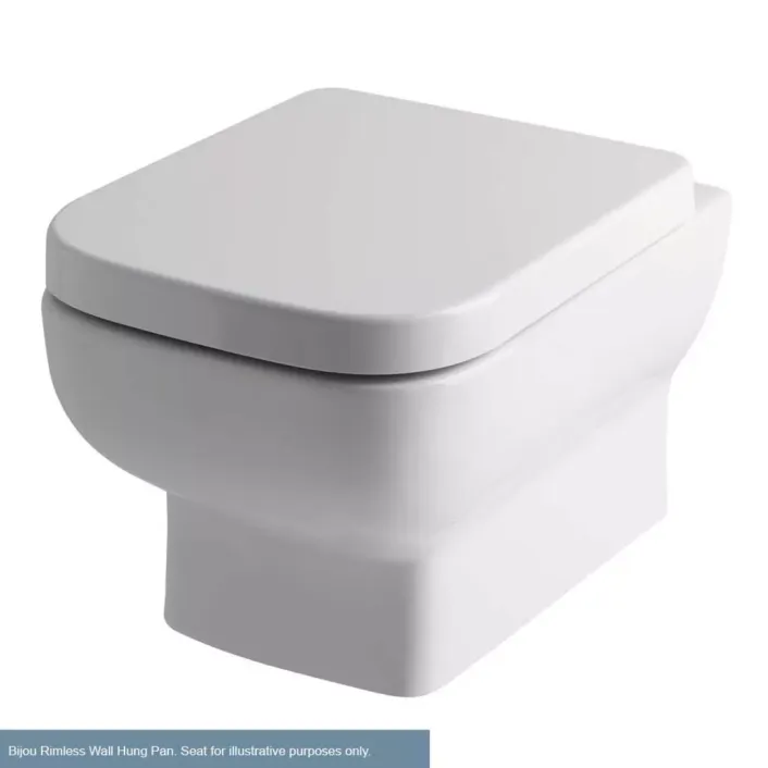 Eastbrook Bijou Rimless Wall Hung WC Pan with Fixings - White