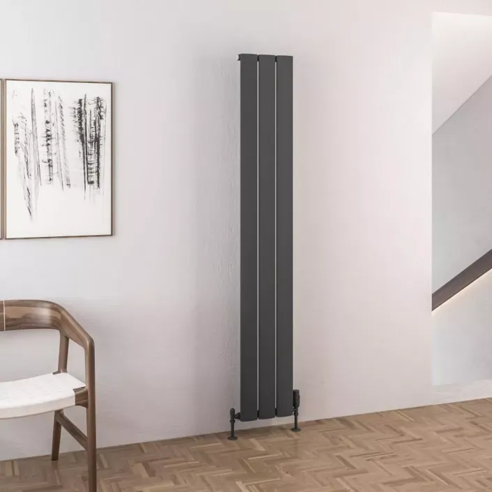 Eastbrook Malmesbury 1800 x 280 Aluminium Radiator Matt Anthracite