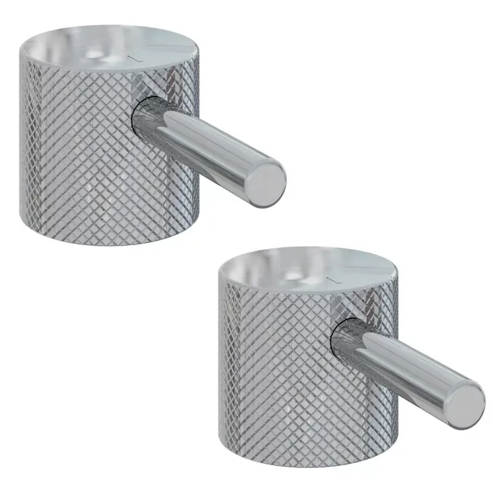 Eastbrook (Pair) Meriden Full Knurling Tap Handles for Bath Filler and Bath Shower Mixer Taps Chrome