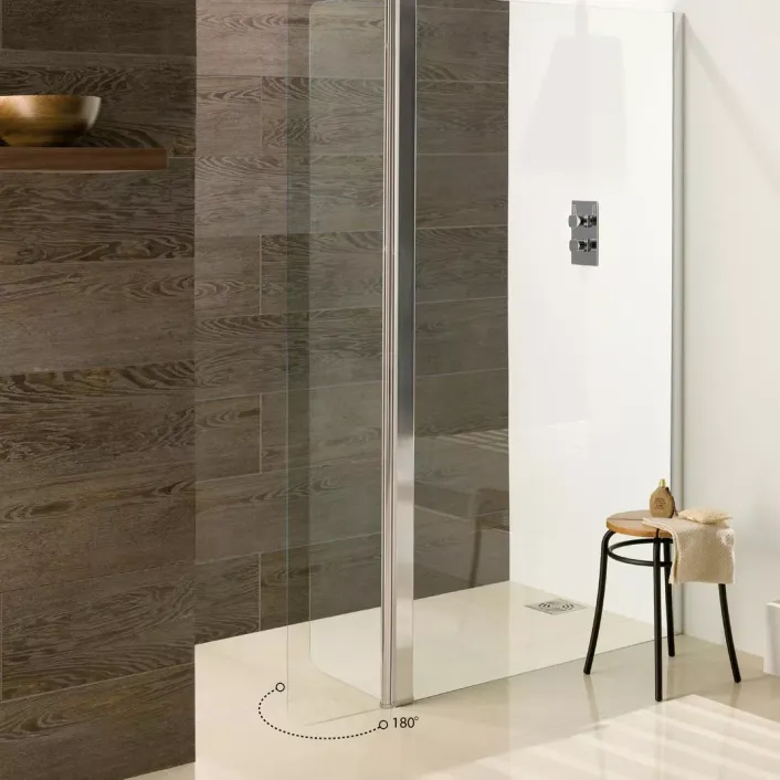 Eastbrook Valliant 1950mm x 300mm Flipper Kit for Valliant Square Pole Walk-In Shower Panels - Chrome