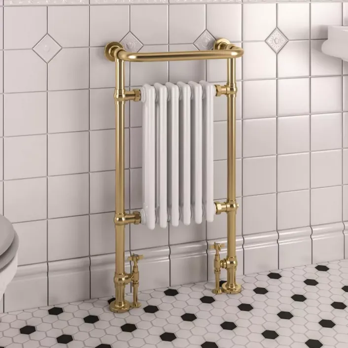 Eastbrook Isbourne 940 x 507 Brushed Brass / Gloss White