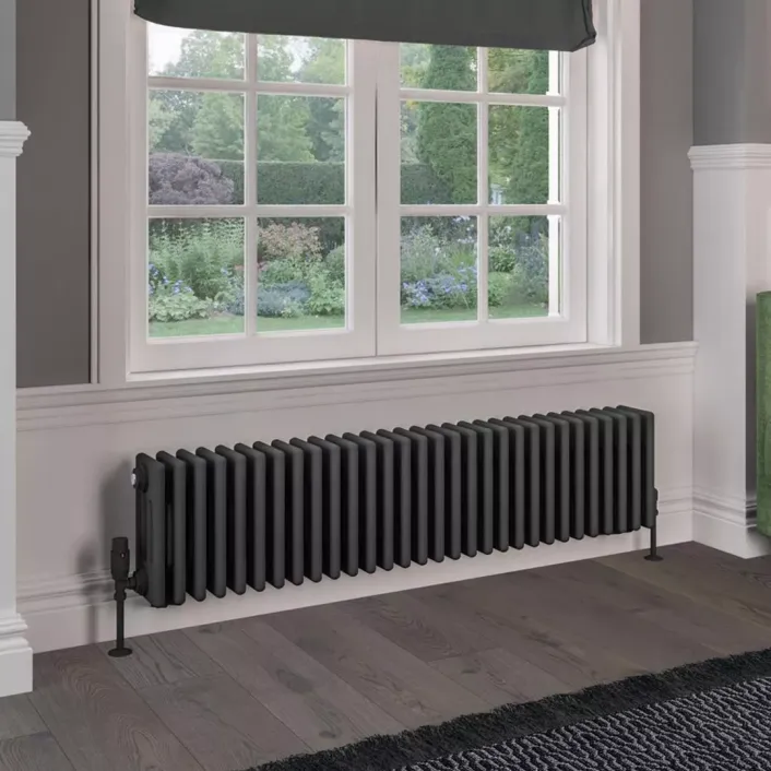 Eastbrook Rivassa 4 Column Radiator 300 x 1373mm Matt Anthracite