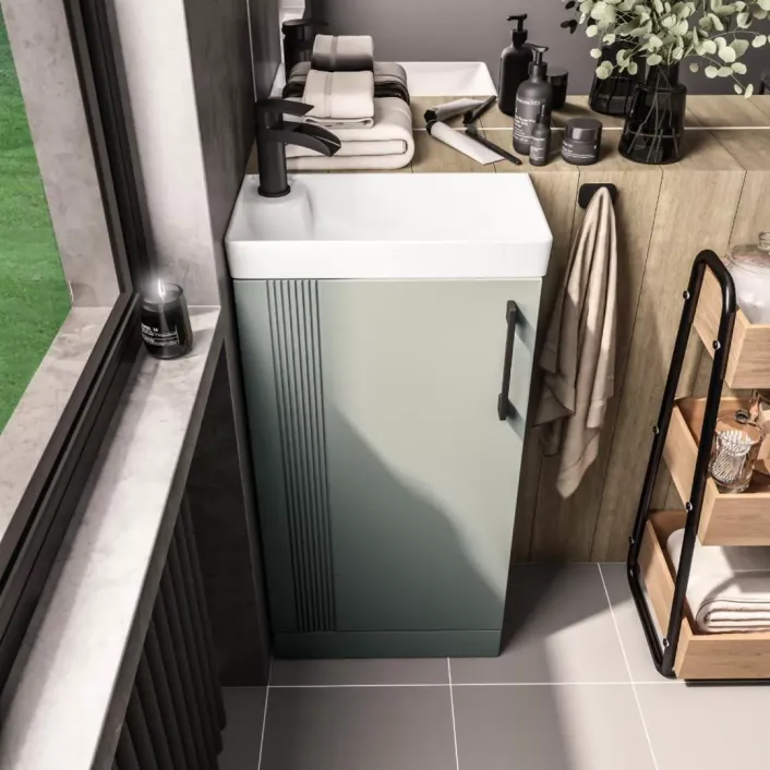 Eastbrook Cranham 40cm Cloakroom Washbasin Unit Sage Green