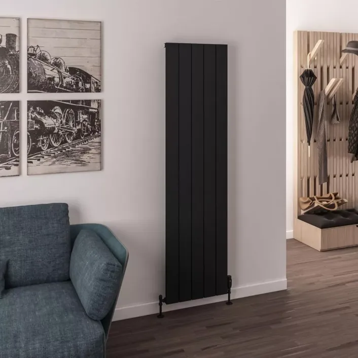 Eastbrook Rosano 1800 x 470 Aluminium Radiator Matt Black