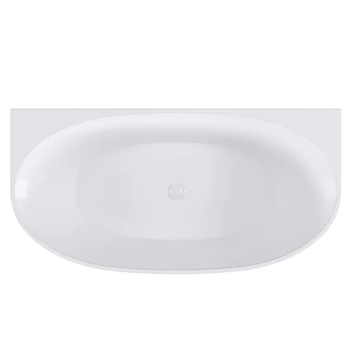 Eastbrook Harlton Back to Wall (BTW) 1500 x 750 x 580mm (430mm Depth) Freestanding Bath - Gloss White