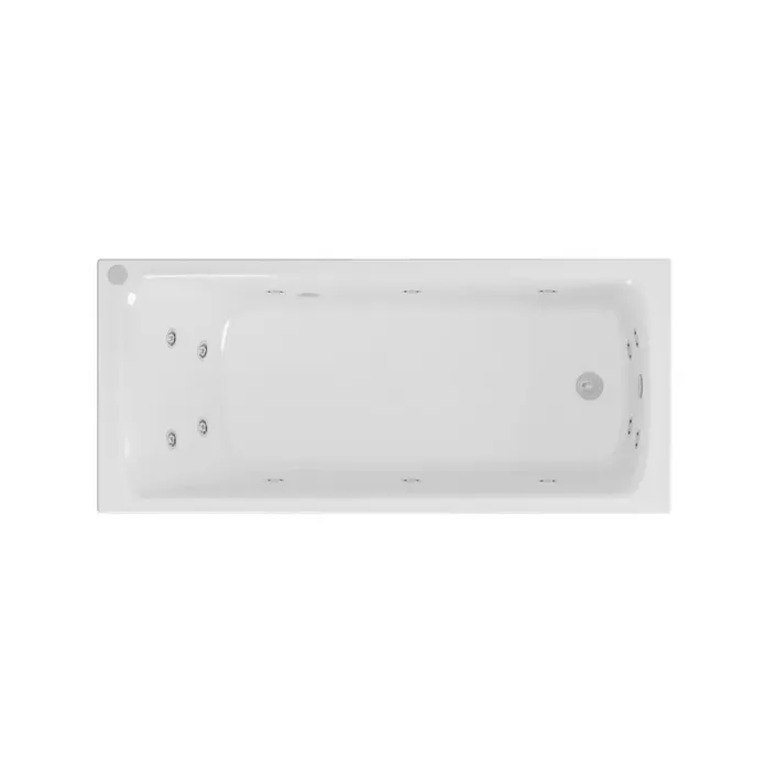 Eastbrook Portland 1650 x 700 x 440mm Single Ended (SE) 14 Jet Beauforte Whirlpool Rectangular Bath - Chrome
