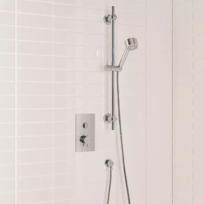 Eastbrook Shower Bundle with Concealed Valve & Round Slider Rail Shower Kit - Chrome