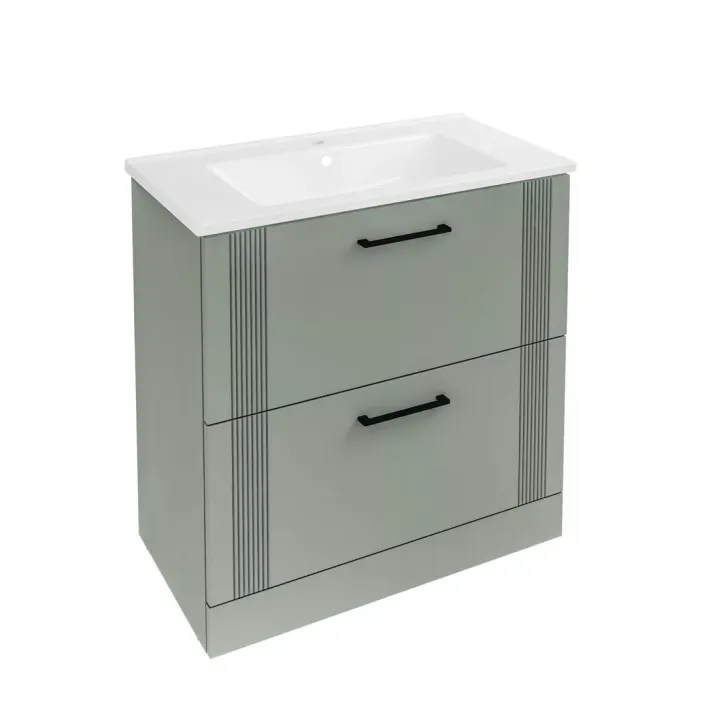 Eastbrook Cranham 80 Floorstanding Vanity Unit Sage Green