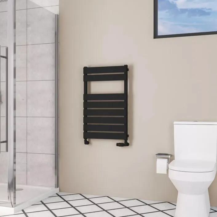 Eastbrook Deddington 800 x 500 Towel Rail Matt Black