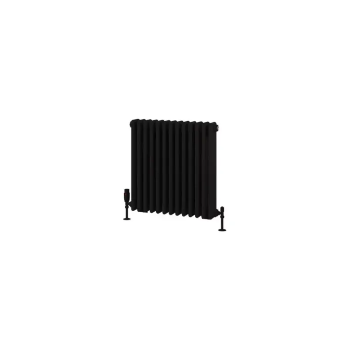 Eastbrook Rivassa 3 Column Radiator 600 x 608mm Matt Black