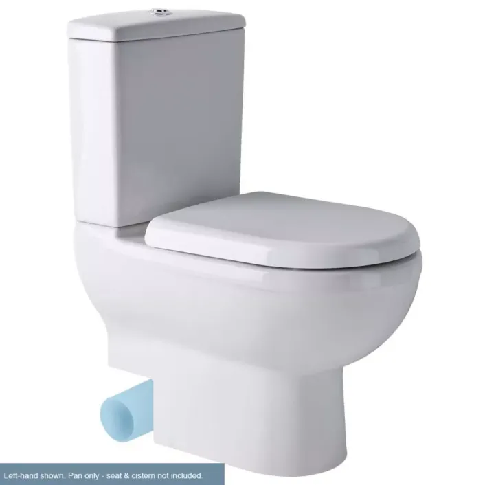 Eastbrook Dura Close Coupled Back To Wall WC Pan with Right Hand Exit - White