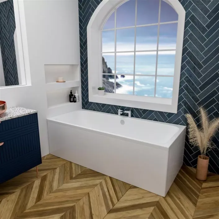 Eastbrook Malin Double Ended (DE) 1600 x 700 x 440mm Rectangular 5mm Bath - White