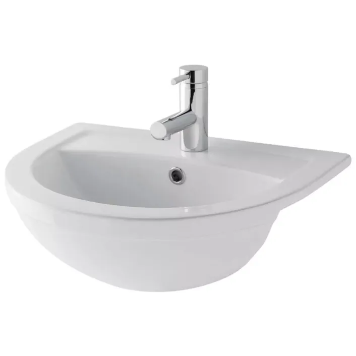 Eastbrook Dura 51cm x 41cm 1 Tap Hole Ceramic Semi Recessed Basin - White