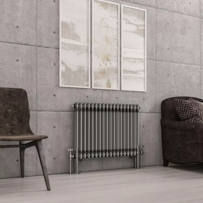 Eastbrook Imperia 2 Column Radiator 600 x 830mm Bare Metal