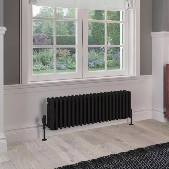 Eastbrook Rivassa 4 Column Radiator 300 x 1010mm Matt Black
