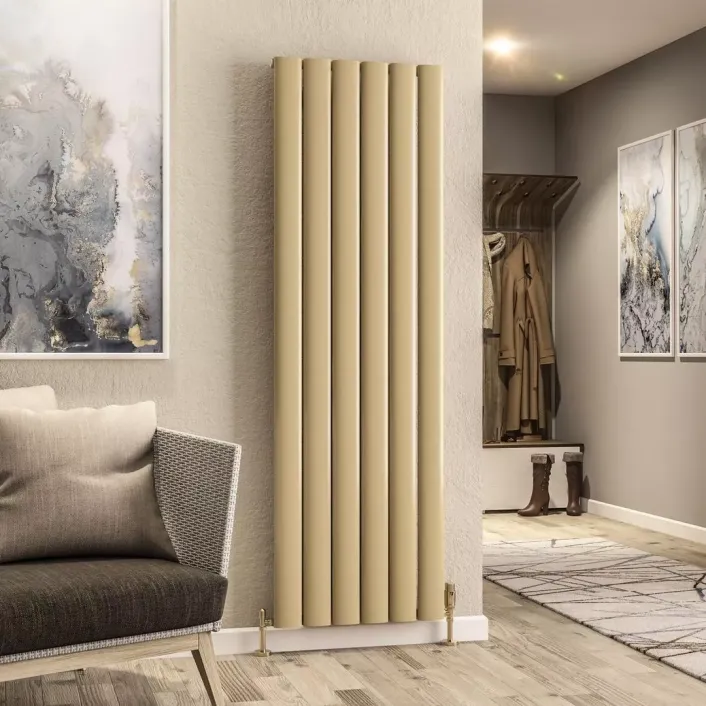 Eastbrook Malmesbury 1800 x 565 Aluminium Radiator Brass Effect