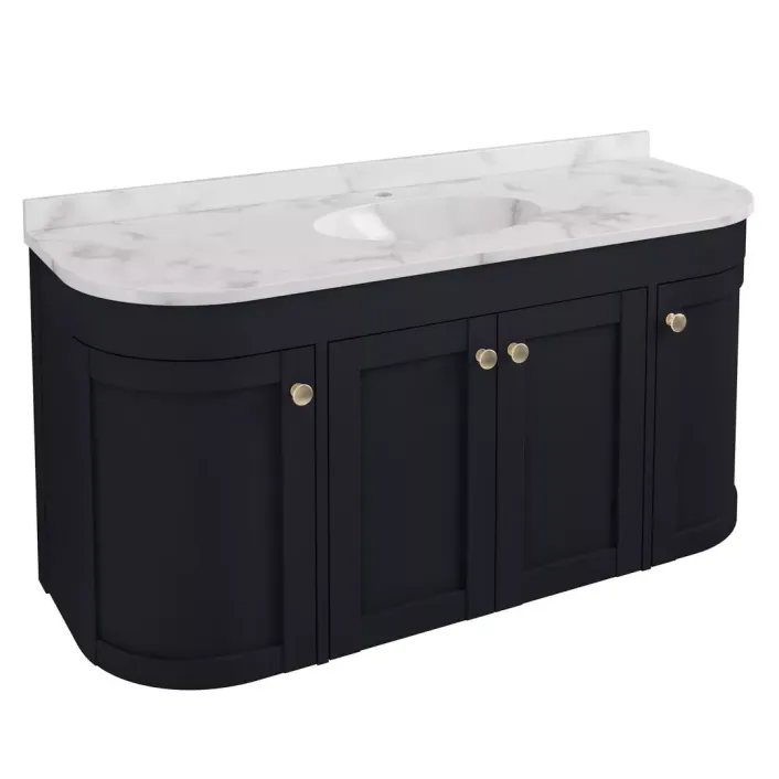 Eastbrook Hardwick 120CM 4 Door Single Bowl Basin Vanity Unit - Anthracite - Wall Hung