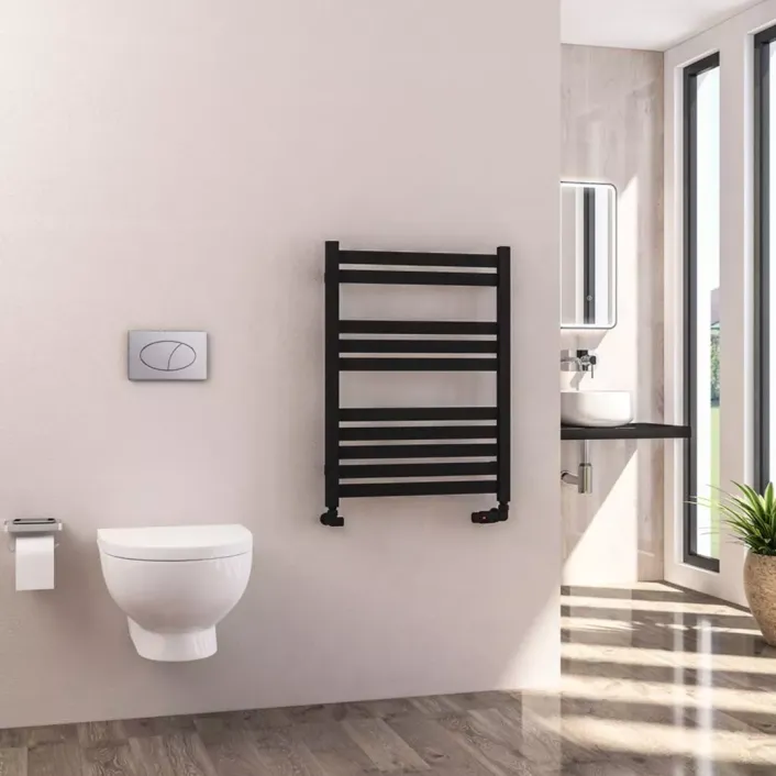 Eastbrook Defford 800 x 600mm Towel Rail Matt Black