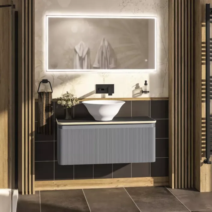 Eastbrook Belice 100cm Wall Hung Vanity Unit - Matt Grey