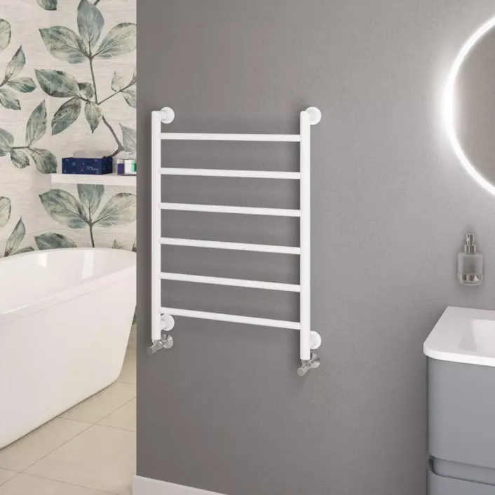 Eastbrook Eshton 800 x 600mm. Towel Rail Matt White