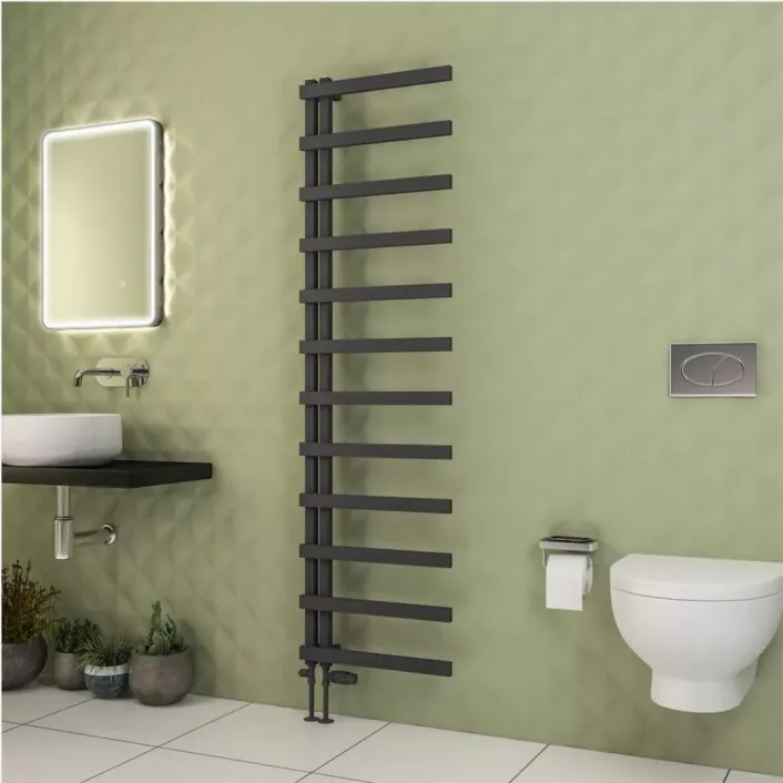 Eastbrook Platani 1800 x 500mm Towel Rail Matt Anthracite