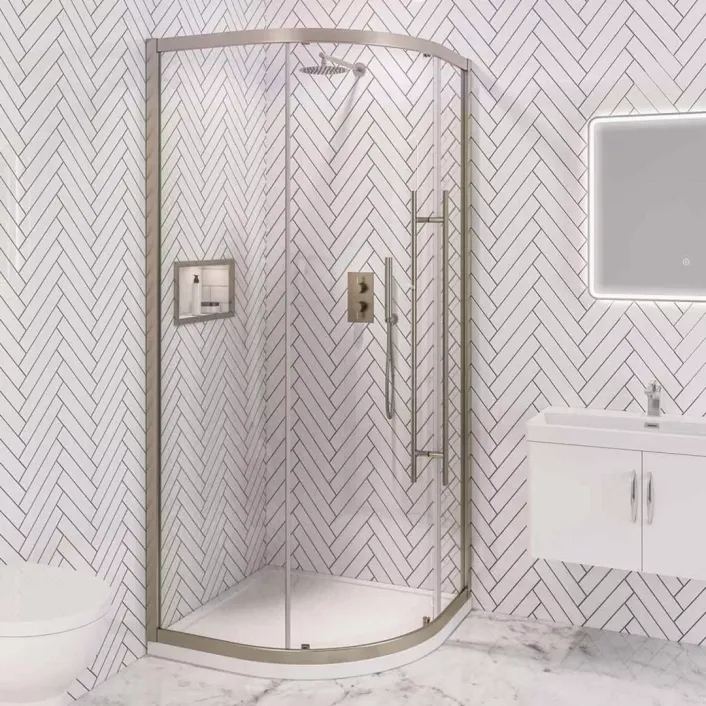 Eastbrook Vantage 2000 Easy Clean 900x900mm Quadrant Shower Enclosure - Brushed Brass
