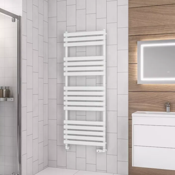 Eastbrook Tunstall 1600 x 600 Towel Rail Matt White