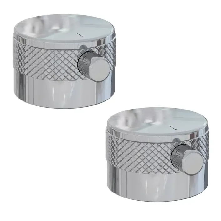 Eastbrook (Pair) Meriden Half Knurling Tap Handles for Wall Mounted 3 Tap Hole Basin / Bath Mixer Tap Chrome