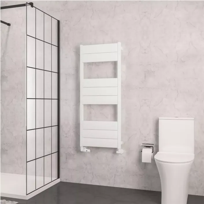 Eastbrook Kingswood Slimline 1220 x 500 Aluminium Towel Rail Matt White