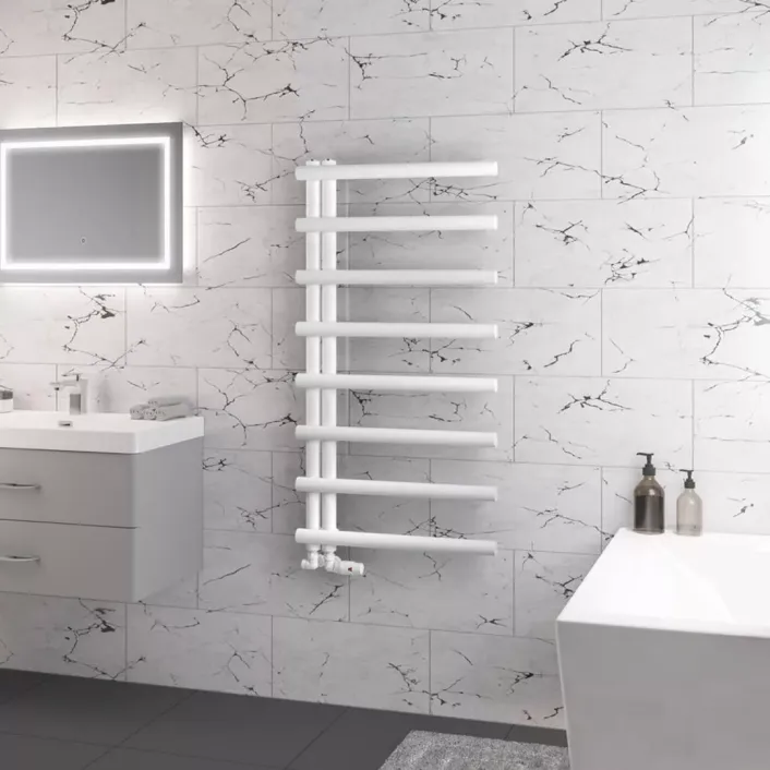 Eastbrook Marlow E-Style 1150 x 600 Towel Rail Matt White