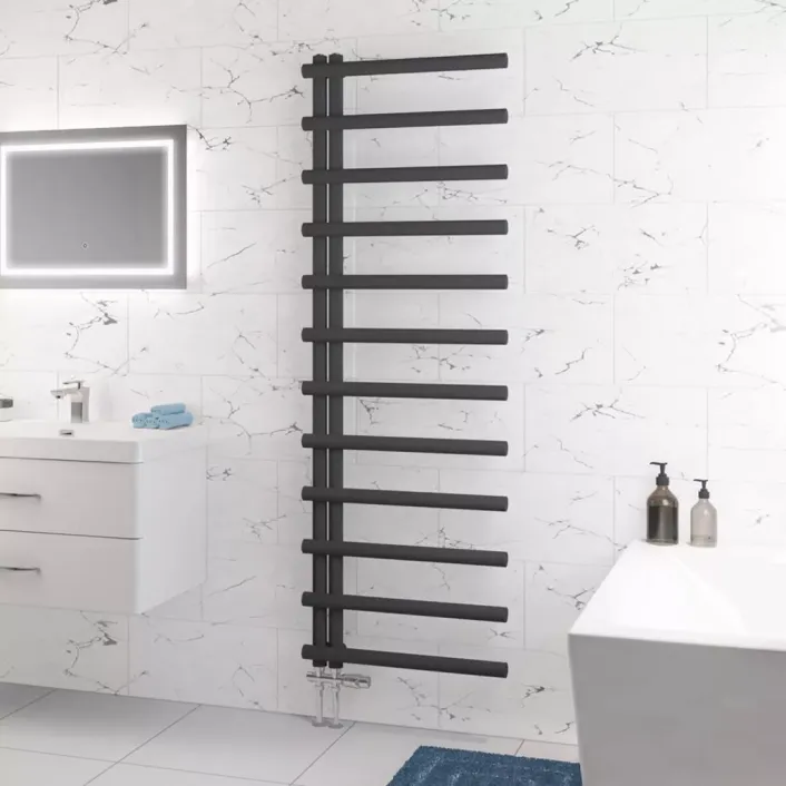 Eastbrook Marlow E-Style 1750 x 600 Towel Rail Matt Anthracite
