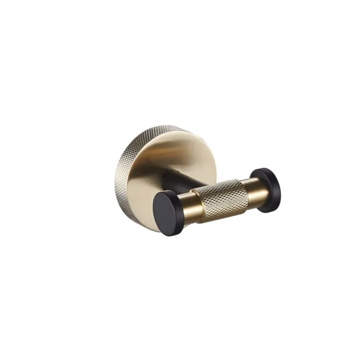 Eastbrook Catania Double Robe Hook Matt Black/Brushed Brass