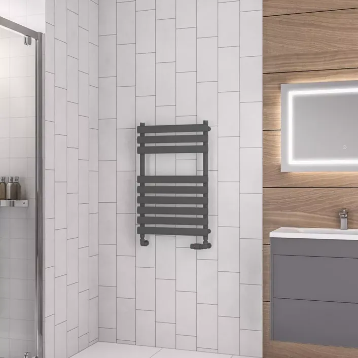 Eastbrook Tunstall 800 x 500 Towel Rail Matt Anthracite
