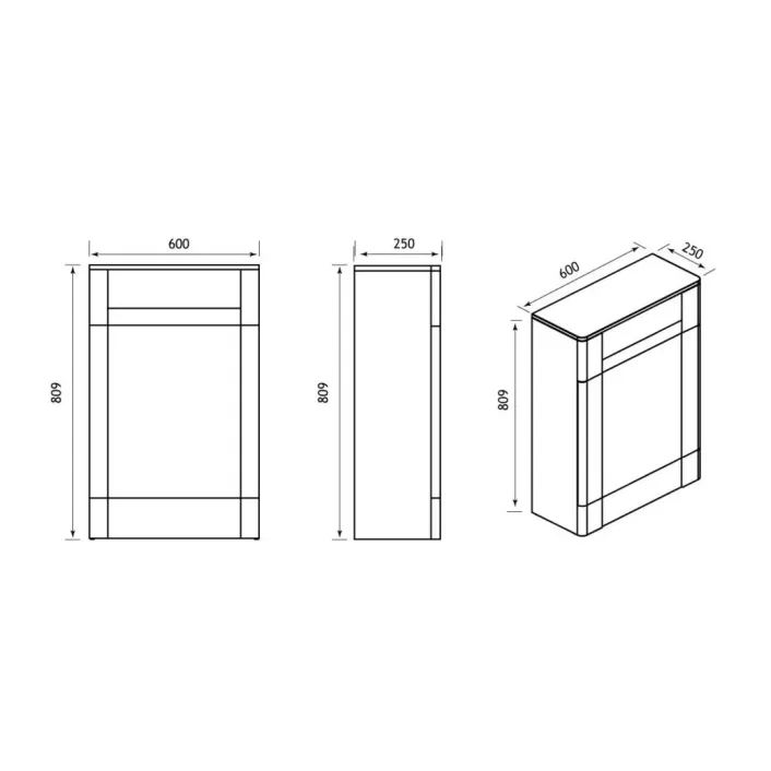 Eastbrook Hardwick 60cm(W) x 250cm(D) WC Unit - Anthracite