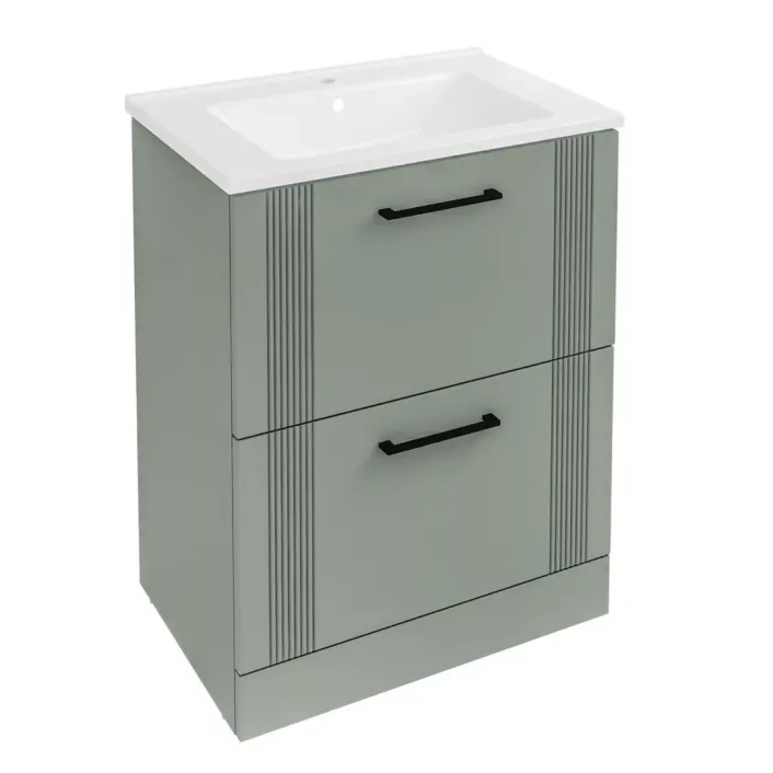 Eastbrook Cranham 60 Floorstanding Vanity Unit Sage Green