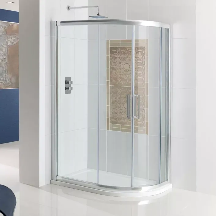 Eastbrook Corniche Easy Clean 1000x800mm Offset Quadrant Shower Enclosure - Chrome