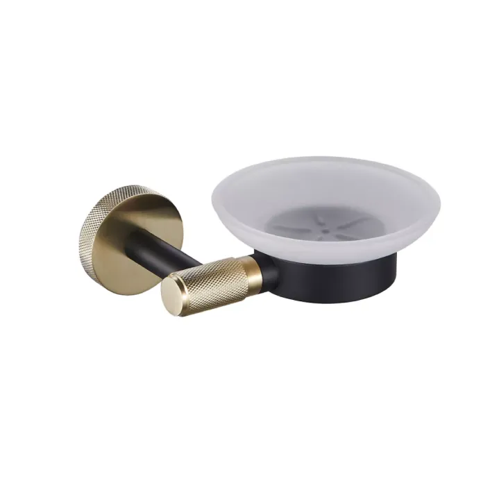 Eastbrook Catania Soap Dish in Matt Black/Brushed Brass