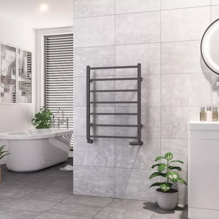 Eastbrook Tuscan Square Towel Rail 800 x 600 Matt Anthracite
